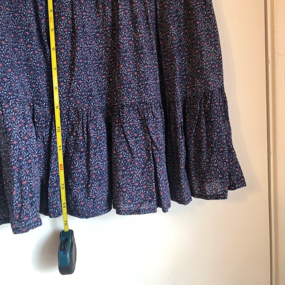 Navy Blue Patterned Skirt - Picture 2 of 4